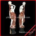 Marble Stone Life Size Beauty Lady Statues With Lighting Lamps YL-R406